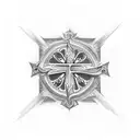 upside down cross tattoo design idea