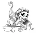 I want a half sleeve including the Disney characters rapunzel mulan Moana Pocahontas tiana Ariel Merida Anna and Elsa  tattoo design idea