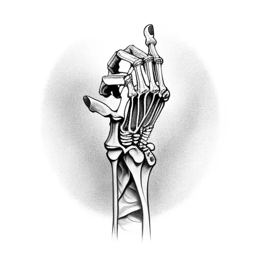 skeleton hand around throat with sonnenrad tattoo design idea