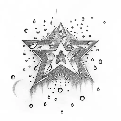 stars and raindrops tattoo design idea
