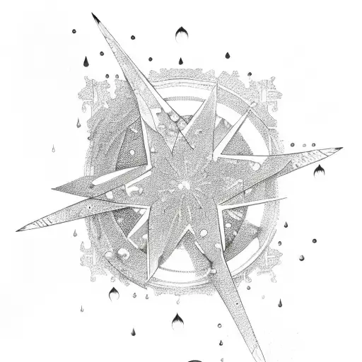 stars and raindrops tattoo design idea