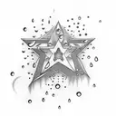 stars and raindrops tattoo design idea
