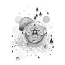 stars and raindrops tattoo design idea