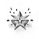 stars and raindrops tattoo design idea