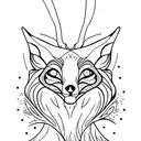 fox running one line minimalist  tattoo design idea