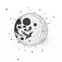 Moon and astronaut  tattoo design idea