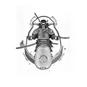 samurai scuba diver tattoo design idea