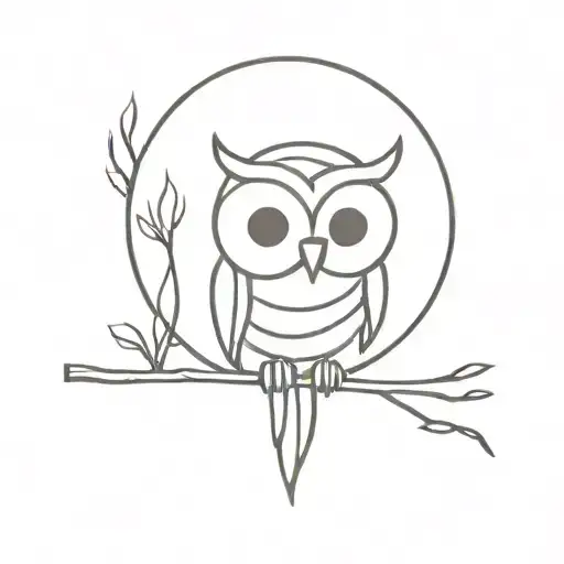 fine line owl, on a thin red line work tattoo design idea