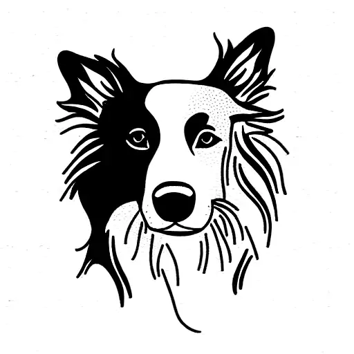 border collie tattoo design idea