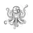 space octopus  tattoo design idea