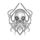 space octopus  tattoo design idea