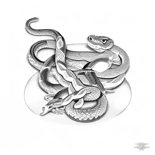 trust no one with snakes  tattoo design idea