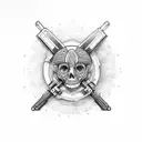 trust no one on hand guns tattoo design idea