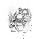 trust no one on hand guns tattoo design idea