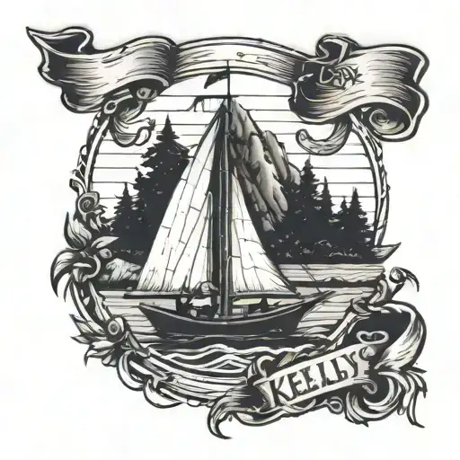 Kelly's island, boat, Lake Erie, anchor, dock tattoo design idea