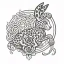 Playboy bunny logo intertwined within cheetah print tattoo design idea