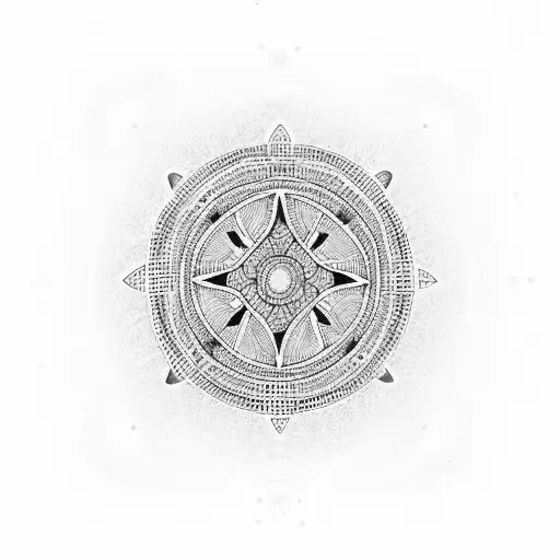 A dotwork mandala with a labyrinth pattern, symbolizing the journey through anxiety and finding inner peace tattoo design idea