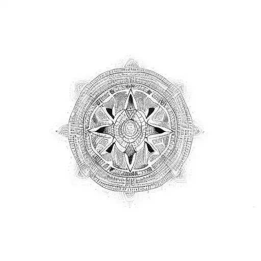 A dotwork mandala with a labyrinth pattern, symbolizing the journey through anxiety and finding inner peace tattoo design idea