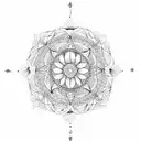 A dotwork mandala with a labyrinth pattern, symbolizing the journey through anxiety and finding inner peace tattoo design idea