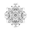 A dotwork mandala with a labyrinth pattern, symbolizing the journey through anxiety and finding inner peace tattoo design idea