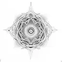 A dotwork mandala with a labyrinth pattern, symbolizing the journey through anxiety and finding inner peace tattoo design idea