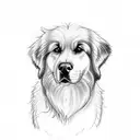 Full sleeve tattoo of Great Pyrenees, January birth flower, paw print, flowers tattoo design idea