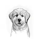 Full sleeve tattoo of Great Pyrenees, January birth flower, paw print, flowers tattoo design idea