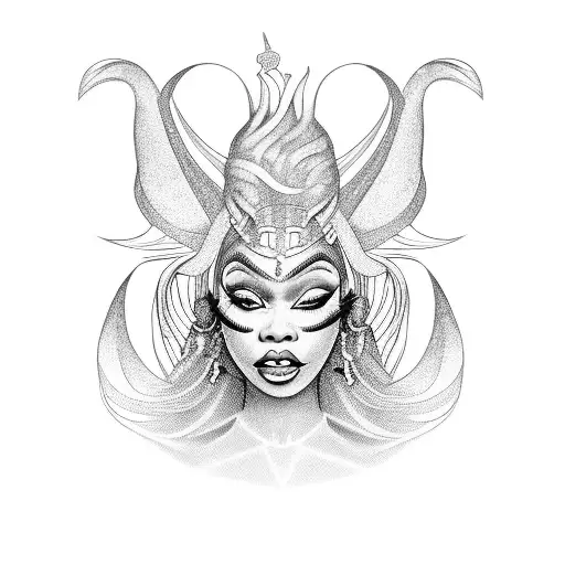 Nicki Minaj as a mythical creature tattoo design idea
