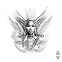 Nicki Minaj as a mythical creature tattoo design idea