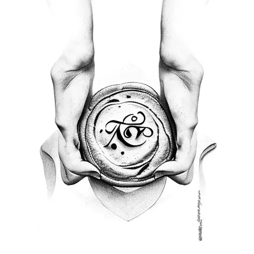 A baker's hands shaping dough into the word 'Amor' tattoo design idea