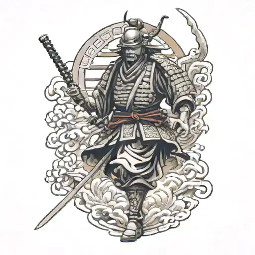 shogun samurai quiet confidence tattoo design idea