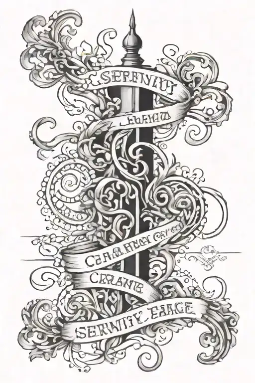 serenity prayer tattoo design idea