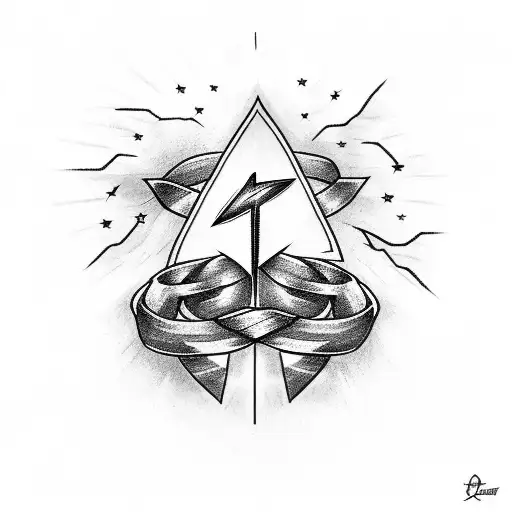 christian words written in the form of lightning with the cross of jesus mixed. on right arm tattoo design idea