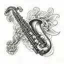 Saxophone tattoo design idea