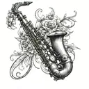 Saxophone tattoo design idea