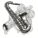 Saxophone tattoo design idea