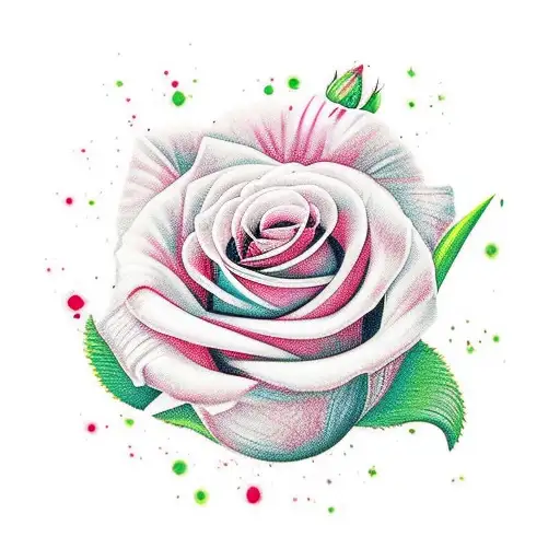 Rosas vermelhas e Tulipas laranjas, com folhas verdes estilo old school  tattoo design idea