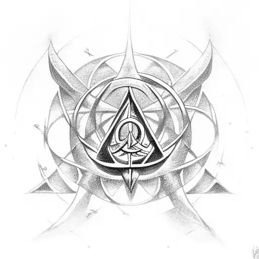 lotr symbol and god stmbol alchemy in the middle tattoo design idea
