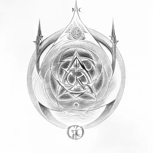 lotr gondolin symbol and god symbol in alchemy in the middle tattoo design idea
