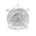 lotr gondolin symbol and god symbol in alchemy in the middle tattoo design idea