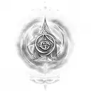 lotr gondolin symbol and god symbol in alchemy in the middle tattoo design idea