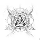 lotr symbol and god stmbol alchemy in the middle tattoo design idea