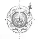 lotr symbol and god stmbol alchemy in the middle tattoo design idea