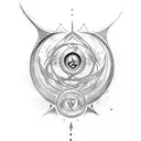 lotr symbol and god stmbol alchemy in the middle tattoo design idea