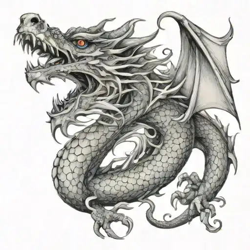 dragon oriental tattoo design idea