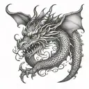 dragon oriental tattoo design idea