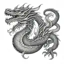 dragon oriental tattoo design idea