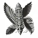 totem pole tattoo featuring subtle nods to family and the things I love   tattoo design idea