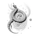 cobra com lua tattoo design idea