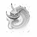 cobra com lua tattoo design idea